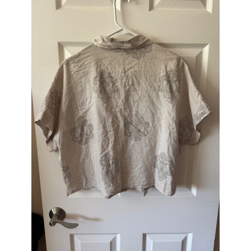 NWT CIVICO 51 Linen Blend Button Up Shirt Size Large‎